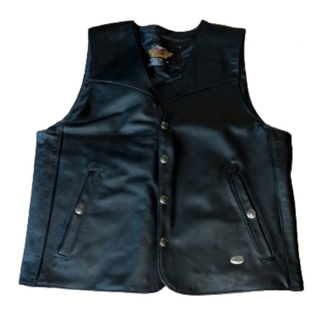 Harley Davidson black leather vest NWOT size M